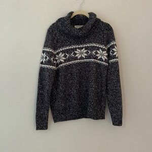 Grey and white turtle neck sweater